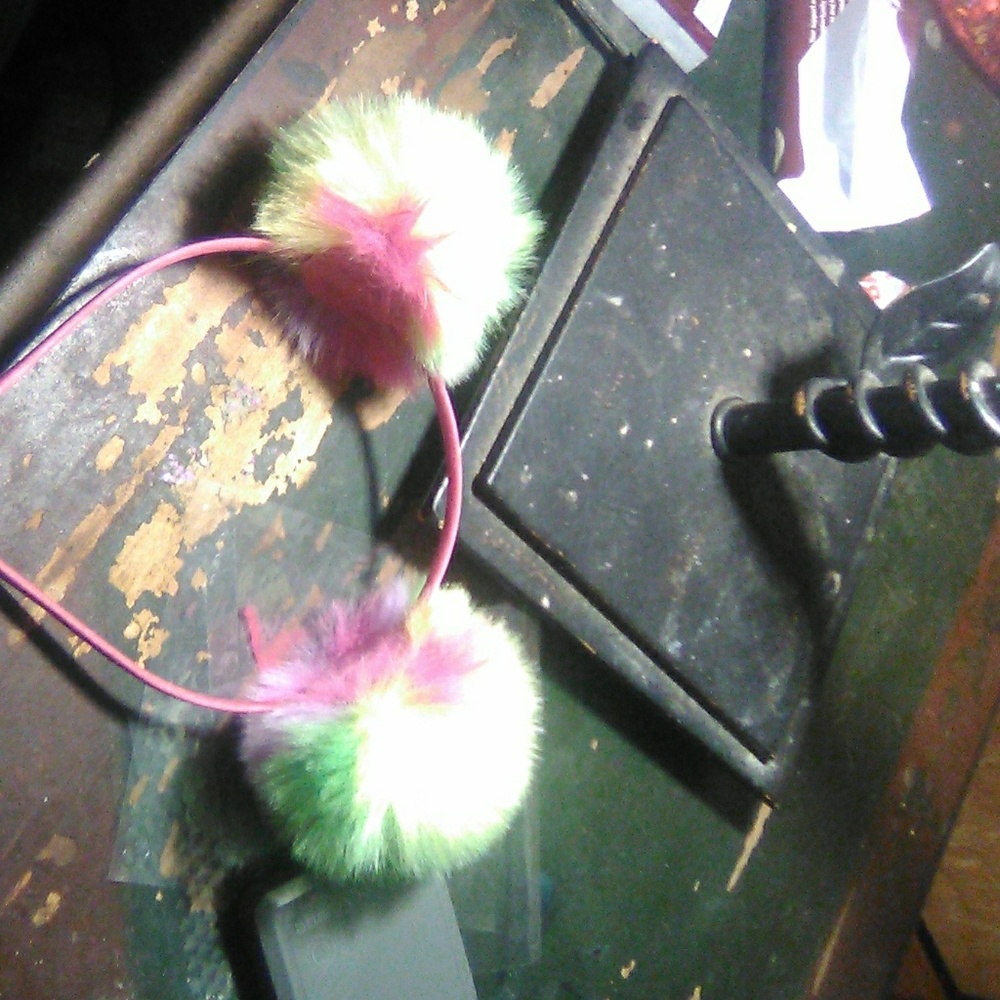 Cute rainbow pom pom head band